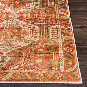 Livabliss Lavable Bohemian Global Machine Woven Polyester Rug for Entryways and High Traffic Areas Rust, Red 2'7" x 4' LVB2300-264