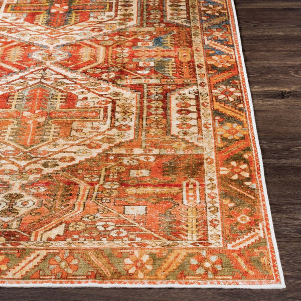 Livabliss Lavable Bohemian Global Machine Woven Polyester Rug for Entryways and High Traffic Areas Rust, Red 2'7" x 4' LVB2300-264