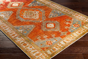 Livabliss Lavable Bohemian Geometric Polyester Woven Rug Low Pile Accent for Entryways and Bedside Burnt Orange, O 3'6" x 5'6" LVB2301-3656
