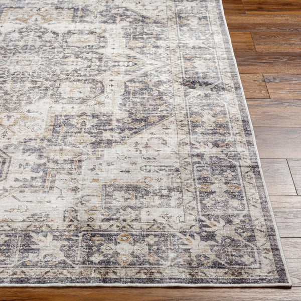 Livabliss Lavable Machine Woven Polyester Rug Traditional Low Pile for Entryways and Bathrooms Gray, Light Bei 2' x 2'11" LVB2308-23