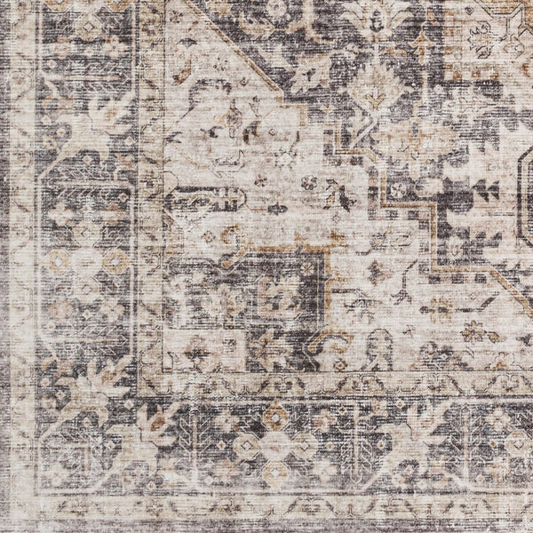 Livabliss Lavable Machine Woven Polyester Rug Traditional Low Pile for Entryways and Bathrooms Gray, Light Bei 2' x 2'11" LVB2308-23