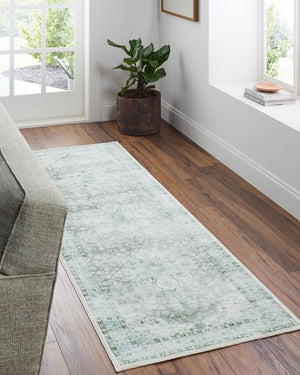 Livabliss Lavable Machine Woven Polyester Area Rug Low Pile Washable for Entryways and Hallways Seafoam, Sage 3'6" x 5'6" LVB2313-3656