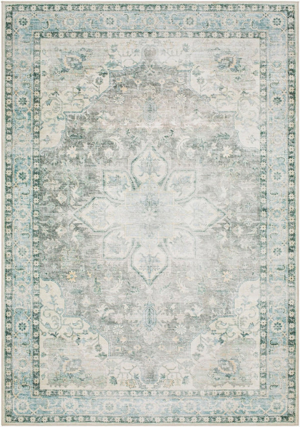 Livabliss Lavable Machine Woven Polyester Area Rug Low Pile Washable for Entryways and Hallways Seafoam, Sage 3'6" x 5'6" LVB2313-3656