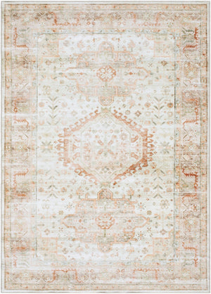 Livabliss Lavable Machine Woven Polyester Rug Low Pile Washable Design for High Traffic Areas Ivory, Sage 2'7" x 4' LVB2319-264