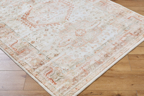 Livabliss Lavable Machine Woven Polyester Rug Low Pile Washable Design for High Traffic Areas Ivory, Sage 7'6" x 9'5" LVB2319-7696
