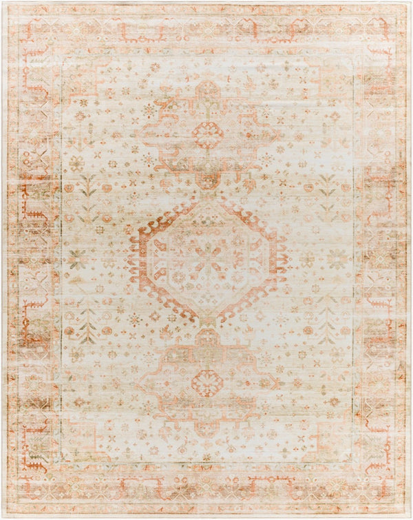 Livabliss Lavable Machine Woven Polyester Rug Low Pile Washable Design for High Traffic Areas Ivory, Sage 7'6" x 9'5" LVB2319-7696