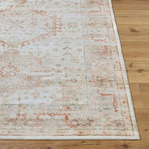 Livabliss Lavable Machine Woven Polyester Rug Low Pile Washable Design for High Traffic Areas Ivory, Sage 7'6" x 9'5" LVB2319-7696