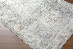 Livabliss Lavable Machine Woven Polyester Runner Rug Low Pile Washable Hallway Entryway Floor Ivory, Charcoal 2'6" x 8' LVB2320-268