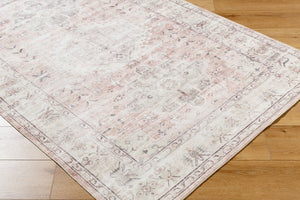 Livabliss Lavable Machine Woven Polyester Runner Rug Low Pile Washable for Hallway or Entryway Ivory, Blush 2'6" x 8' LVB2321-268