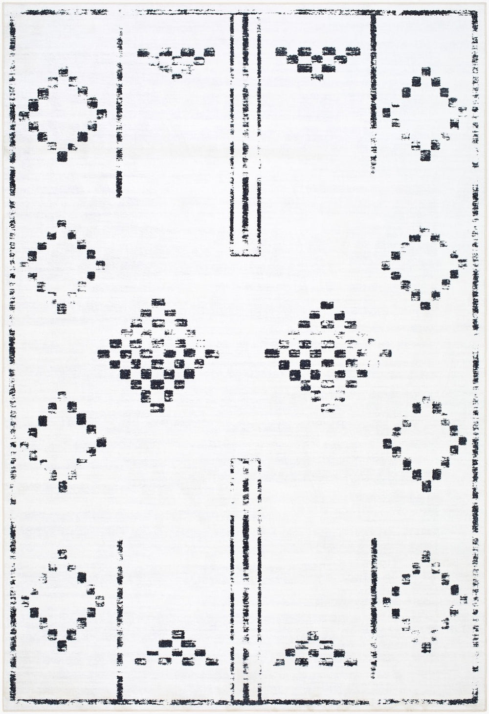 Livabliss Lavable Machine Woven Polyester Accent Rug Low Pile Easy Care for Entryways Ivory, Charcoal 2' x 2'11" LVB2325-23