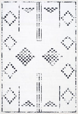Livabliss Lavable Machine Woven Polyester Accent Rug Low Pile Easy Care for Entryways Ivory, Charcoal 2' x 2'11" LVB2325-23