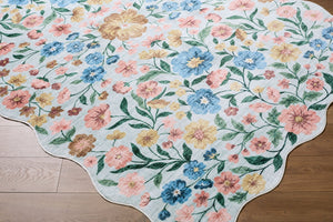 Livabliss Lavable Art Deco Geometric Polyester Area Rug Machine Washable Low Pile Entryway Accent Powder Blue, C 5'3" x 7'7" LVB2335-576