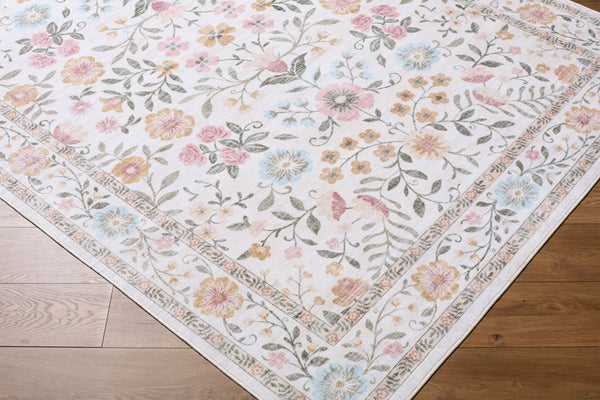 Livabliss Lavable Art Deco Geometric Polyester Rug Machine Washable Low Pile Entryway Accent Powder Blue, Bl 5'3" x 7'7" LVB2337-576