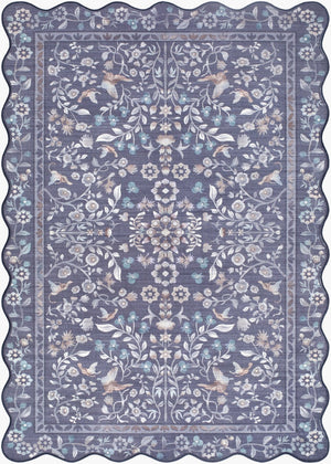 Livabliss Lavable Art Deco Geometric Polyester Rug Machine Woven Low Pile Entryway Accent Slate Gray, Pow 7'6" x 9'5" LVB2339-7696