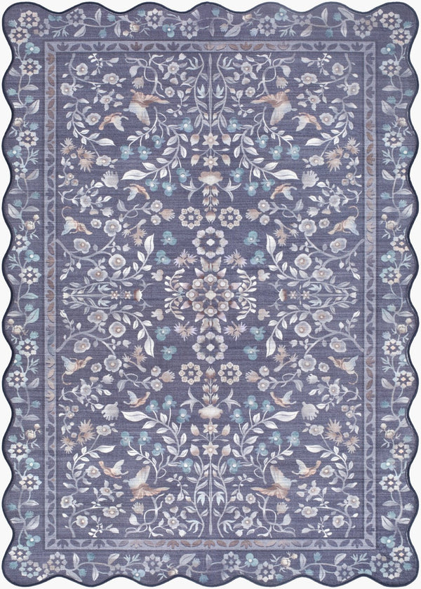 Livabliss Lavable Art Deco Geometric Polyester Rug Machine Woven Low Pile Entryway Accent Slate Gray, Pow 7'6" x 9'5" LVB2339-7696