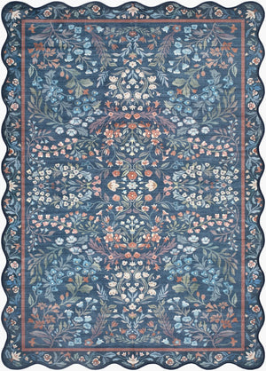 Livabliss Lavable Art Deco Machine Woven Polyester Accent Rug for Entryways and High Traffic Spaces Slate Blue, Co 2'7" x 4' LVB2343-264
