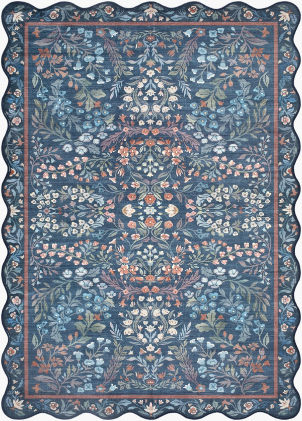 Livabliss Lavable Art Deco Machine Woven Polyester Accent Rug for Entryways and High Traffic Spaces Slate Blue, Co 2'7" x 4' LVB2343-264