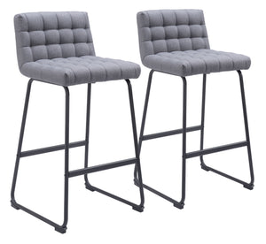 Pago Barstool - Set of 2 Gray 110072 Zuo Modern