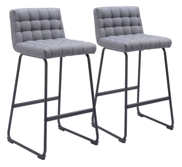 Pago Barstool - Set of 2 Gray 110072 Zuo Modern