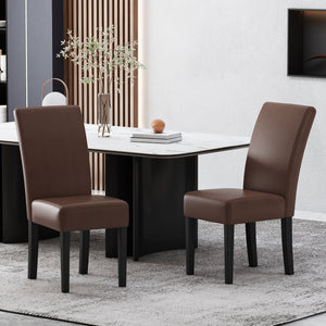 English Elm Dining Chair Set of 2 Upholstered Rubberwood Legs Minimalist Contemporary Seating 60162.00PUDBRN
