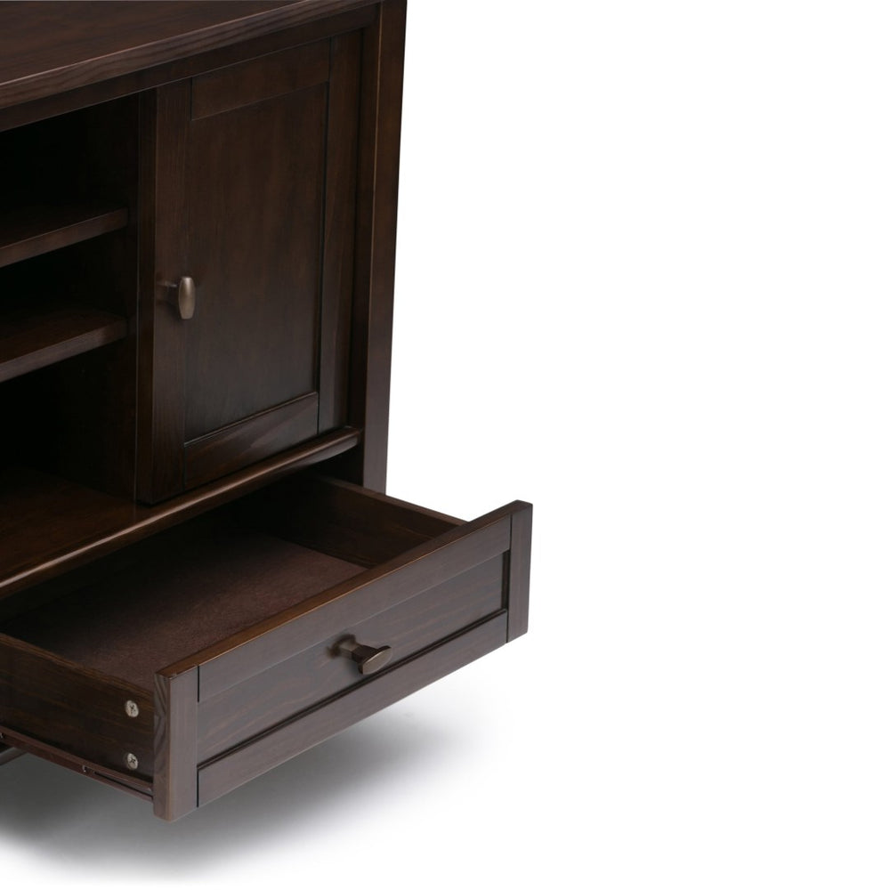 English Elm Warm Shaker Tv Media Stand - Handcrafted Tobacco Brown With Ample Storage & Timeless Design B136P159720-GIGA