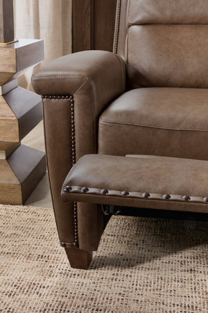 Hooker Furniture Julian Top Grain Leather Power Reclining Sofa with Zero Gravity and Nailhead Trim SS831-PHZ3-088