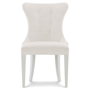 Bernhardt Bernhardt Silhouette Side Chair With Hourglass Tufted Back, Eggshell Finish, Sculptural Glamour Chair 307549