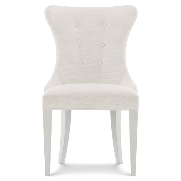 Bernhardt Bernhardt Silhouette Side Chair With Hourglass Tufted Back, Eggshell Finish, Sculptural Glamour Chair 307549