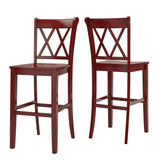 Homelegance By Top-Line Juliette X-Back Bar Height Chairs (Set of 2) Red Rubberwood