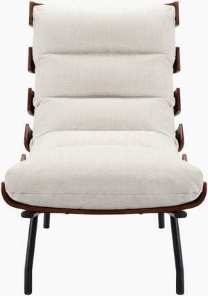 Surya Laval Modern 35"H Accent Chair - Stylish, Durable, And Elegant Design For Sophisticated Spaces Upholstery, Oatmeal,Base, Black Polyester,Linen,Iron,Polybeads,Foam Lvl-001