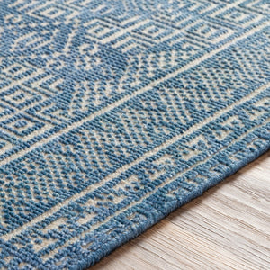 Surya Livorno Hand Made 2'6" X 8' Rug - Timeless Wool & Viscose Design For Elegant Home Décor Upgrade Blue Viscose,Wool Lvn2300-268