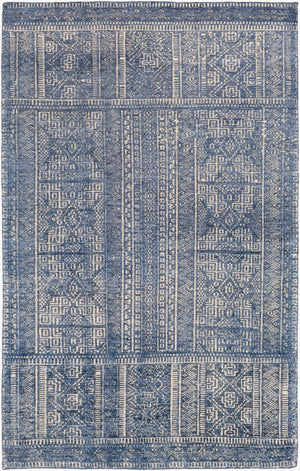 Surya Livorno Hand Made 2'6" X 8' Rug - Timeless Wool & Viscose Design For Elegant Home Décor Upgrade Dark Blue Viscose,Wool Lvn2301-23