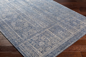 Surya Livorno Hand Made 2'6" X 8' Rug - Timeless Wool & Viscose Design For Elegant Home Décor Upgrade Dark Blue Viscose,Wool Lvn2301-23