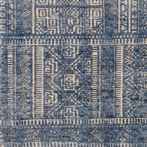 Surya Livorno Hand Made 2'6" X 8' Rug - Timeless Wool & Viscose Design For Elegant Home Décor Upgrade Dark Blue Viscose,Wool Lvn2301-23