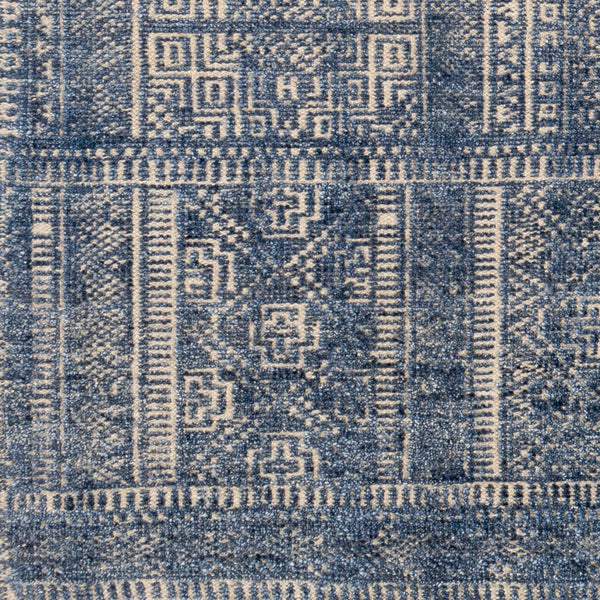 Surya Livorno Hand Made 2'6" X 8' Rug - Timeless Wool & Viscose Design For Elegant Home Décor Upgrade Dark Blue Viscose,Wool Lvn2301-23