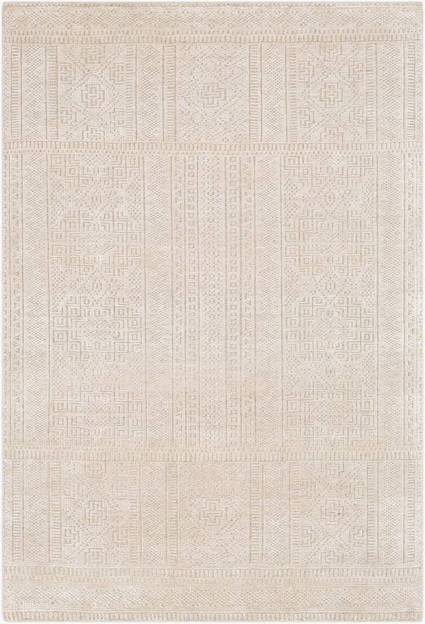 Surya Livorno Hand Made 2'6" X 8' Rug - Timeless Wool & Viscose Design For Elegant Home Décor Upgrade Beige Viscose,Wool Lvn2303-23