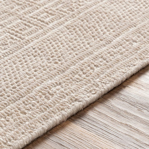 Surya Livorno Hand Made 2'6" X 8' Rug - Timeless Wool & Viscose Design For Elegant Home Décor Upgrade Beige Viscose,Wool Lvn2303-23