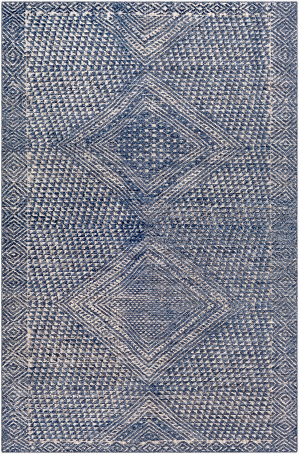 Surya Livorno Hand Made 2'6" X 8' Rug - Timeless Wool & Viscose Design For Elegant Home Décor Upgrade Dark Blue Viscose,Wool Lvn2304-23
