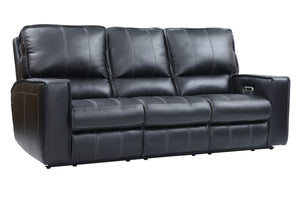 Parker House Rockford - Verona Black Power Reclining Sofa And Loveseat Black Top Grain Leather With Match (X) Mroc-32ph-vbk