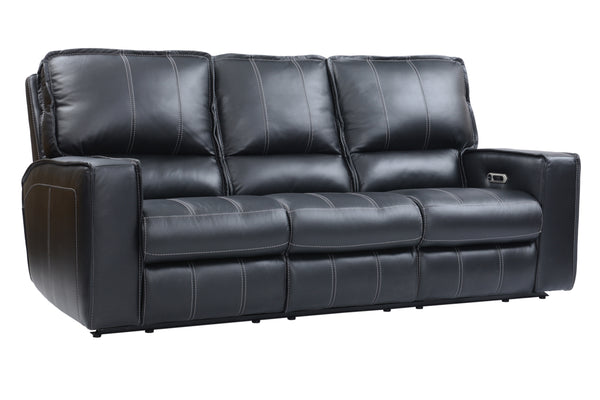 Parker House Rockford - Verona Black Power Reclining Sofa And Loveseat Black Top Grain Leather With Match (X) Mroc-32ph-vbk