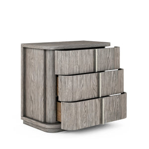 A.R.T. Furniture Vault Bedside Chest - New Traditional Design In Mink Finish With Usb Charger & Ample Storage Drawers Gray Parawood Solids,White Oak Veneers 285142-2354
