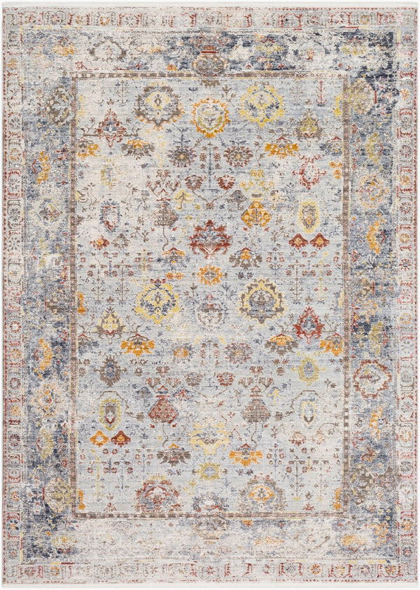 Livabliss Liverpool Traditional Machine Woven Area Rug with High Low Pile Texture for Entryways Black, Gray 5' x 7'10" LVP2300-5710