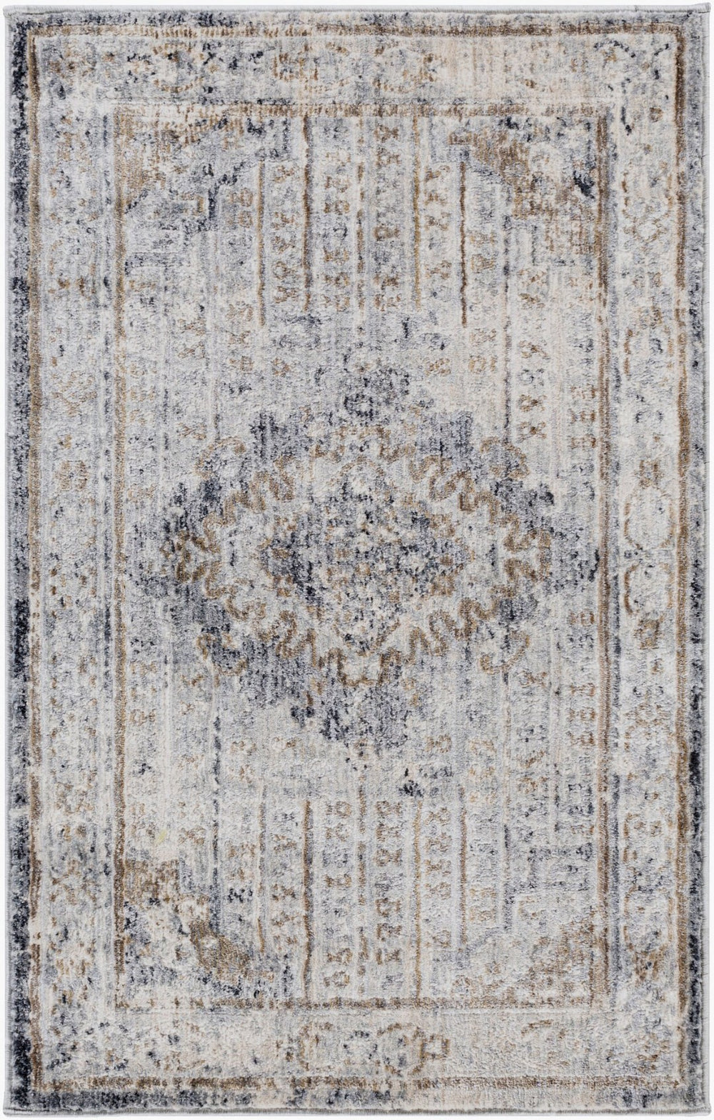 Livabliss Liverpool Traditional Pattern Runner Rug Polypropylene Blend for Hallways and Entryways Black, Gray 2'7" x 4'11" LVP2301-275