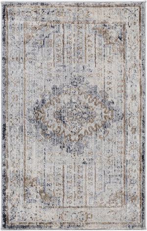 Livabliss Liverpool Traditional Pattern Runner Rug Polypropylene Blend for Hallways and Entryways Black, Gray 2'7" x 4'11" LVP2301-275