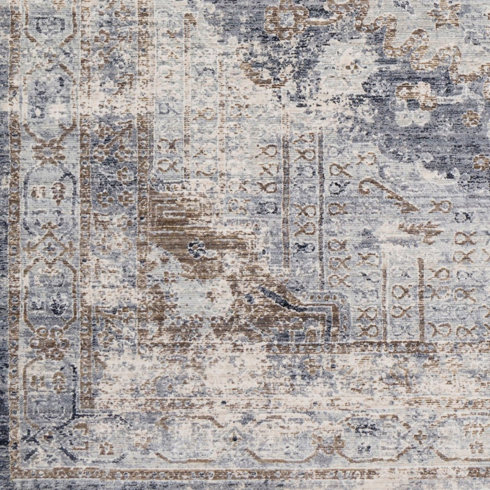 Livabliss Liverpool Traditional Pattern Runner Rug Polypropylene Blend for Hallways and Entryways Black, Gray 2'7" x 4'11" LVP2301-275
