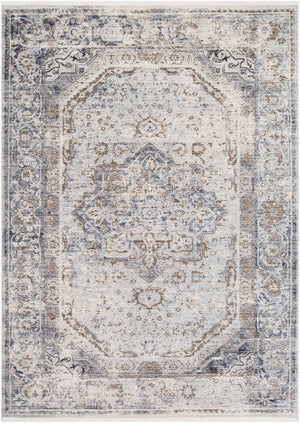 Livabliss Liverpool Traditional Area Rug Machine Woven Polypropylene High Low Pile Entryway Accent Black, Gray 3'11" x 5'7" LVP2302-31157