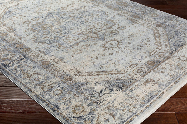 Livabliss Liverpool Traditional Area Rug Machine Woven Polypropylene High Low Pile Entryway Accent Black, Gray 3'11" x 5'7" LVP2302-31157