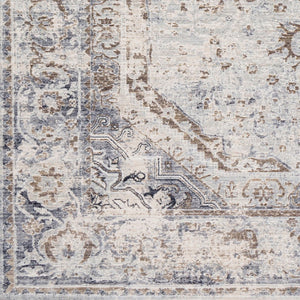 Livabliss Liverpool Traditional Area Rug Machine Woven Polypropylene High Low Pile Entryway Accent Black, Gray 3'11" x 5'7" LVP2302-31157