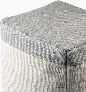 Surya Latvia Cottage-style Pouf - Eco-friendly, Outdoor-safe, Cozy Seating For Home & Patio Relaxation Charcoal Recycled Pet Yarn,Polyester,Polybeads Lvpf001-181818