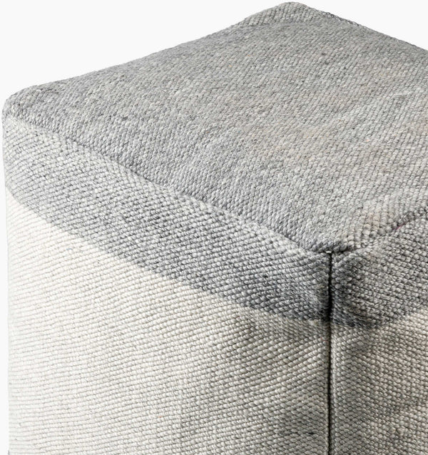 Surya Latvia Cottage-style Pouf - Eco-friendly, Outdoor-safe, Cozy Seating For Home & Patio Relaxation Charcoal Recycled Pet Yarn,Polyester,Polybeads Lvpf001-181818